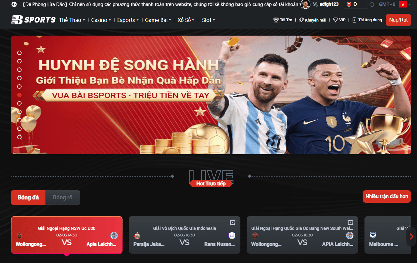 giao diện Bsports